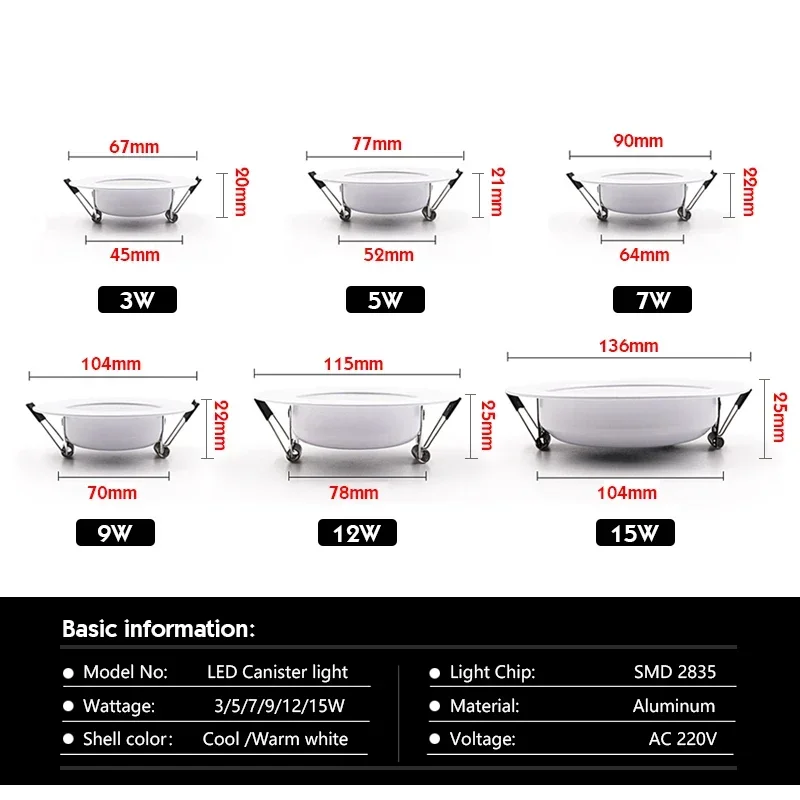 LED النازل 3 واط 5 واط 7 واط 9 - مراجعة Home Cinema Led وسعره