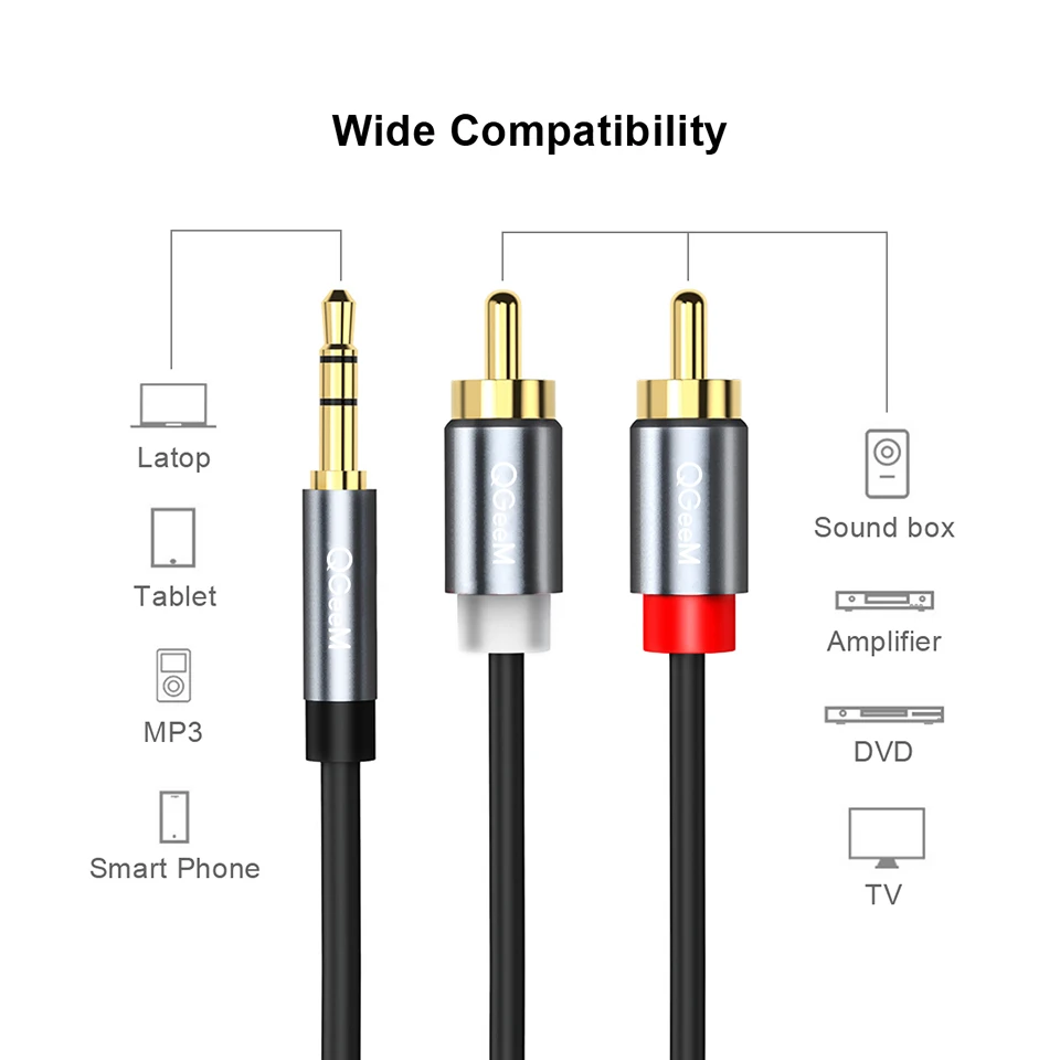 كابل QGeeM RCA، كابل صوتي من 2 - مراجعة Home Cinema Choice وسعره