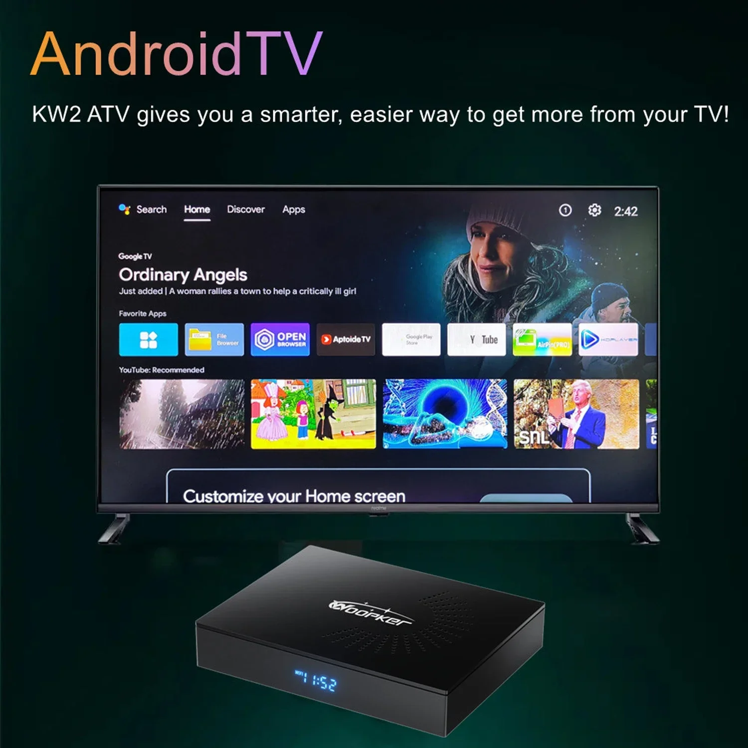 Woopker KW2 Android 14 TV Box  - مراجعة Home Cinema Google وسعره