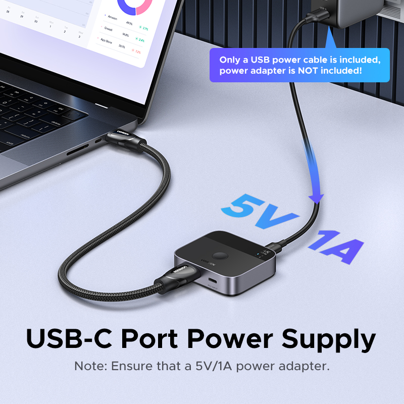 UGREEN HDMI USB C Switch 2 in  - مراجعة Home Cinema Gaming وسعره
